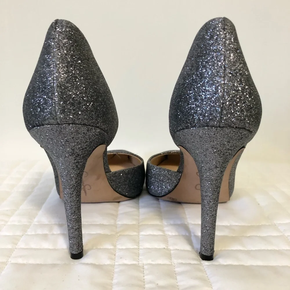 Jessica Simpson Claudette Alloy Glitter Pump Size 6.5M